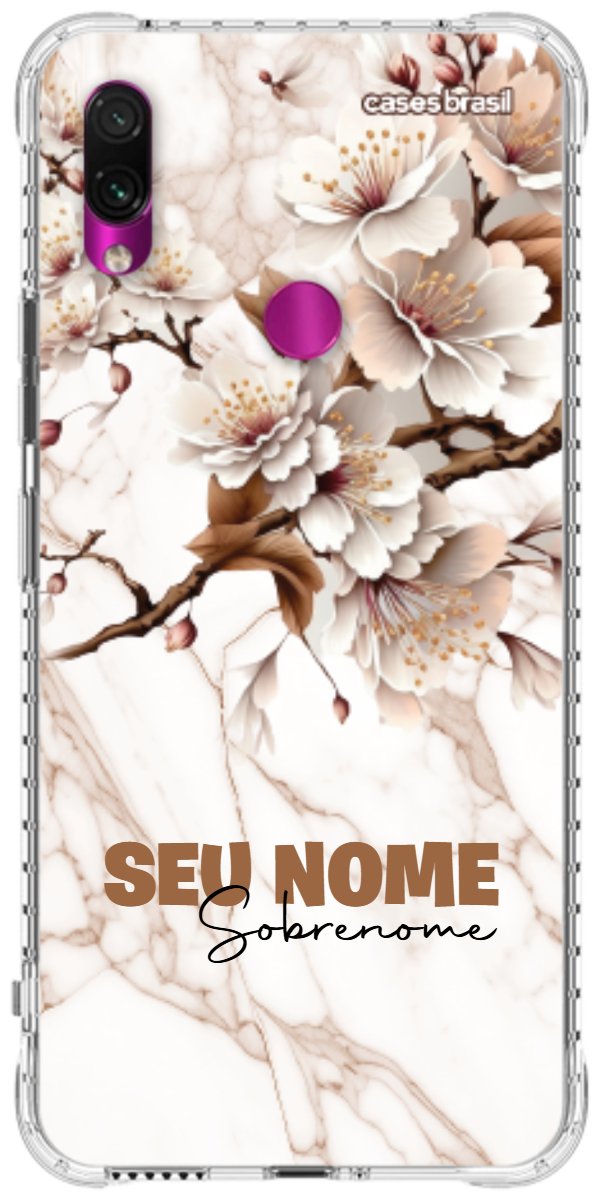 Capinha para Celular Mármore Sépia Floral