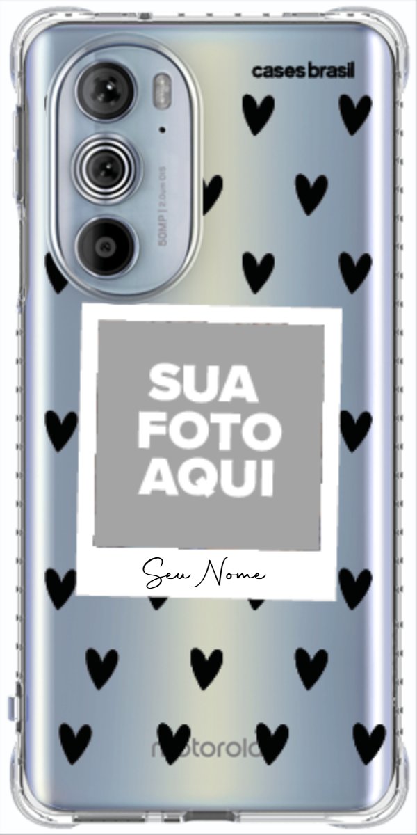Capinha para Celular Polaroid Corações Black
