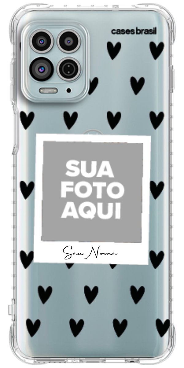 Capinha para Celular Polaroid Corações Black