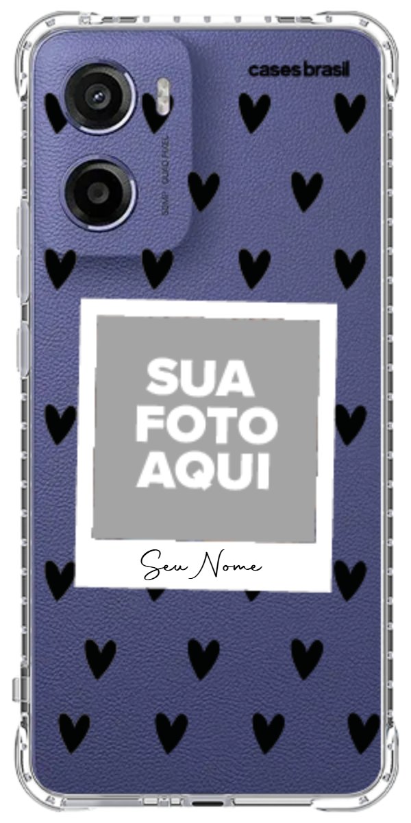 Capinha para Celular Polaroid Corações Black
