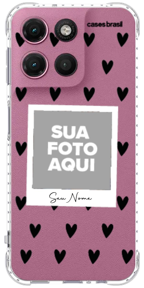 Capinha para Celular Polaroid Corações Black