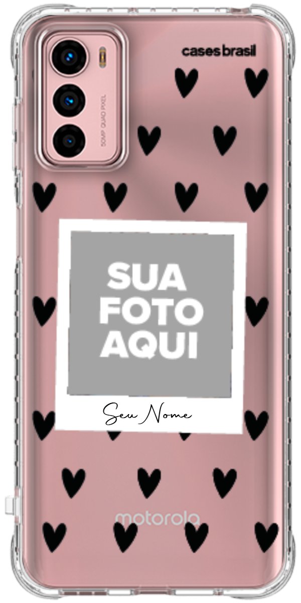 Capinha para Celular Polaroid Corações Black