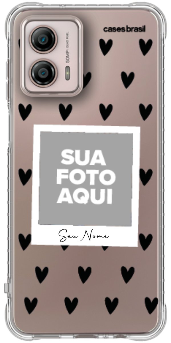 Capinha para Celular Polaroid Corações Black
