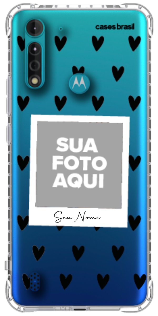 Capinha para Celular Polaroid Corações Black