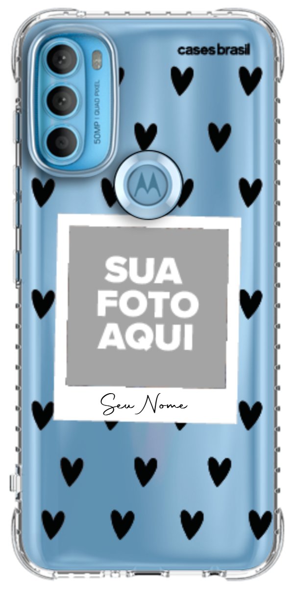Capinha para Celular Polaroid Corações Black