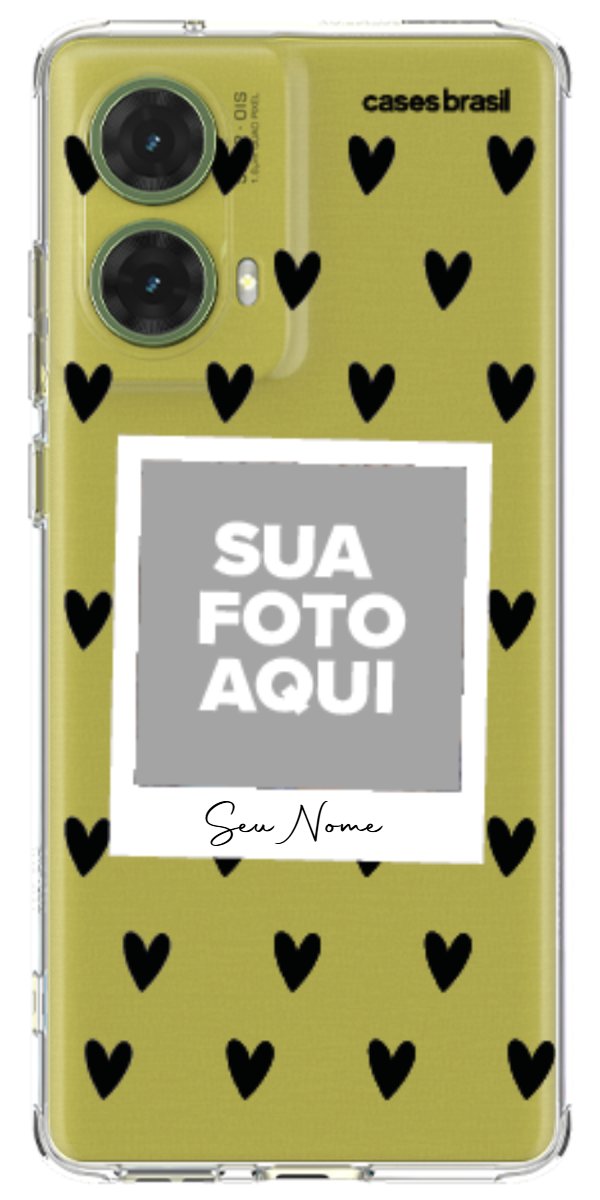 Capinha para Celular Polaroid Corações Black