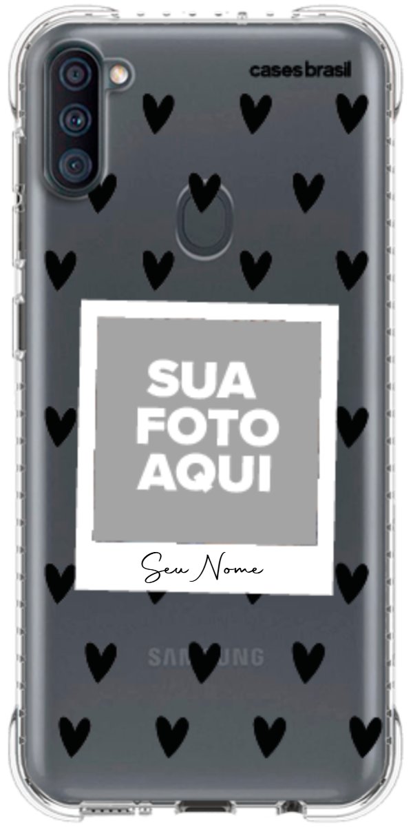 Capinha para Celular Polaroid Corações Black