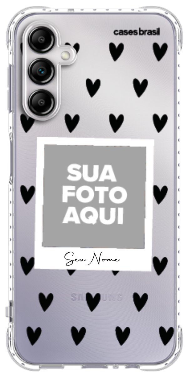 Capinha para Celular Polaroid Corações Black