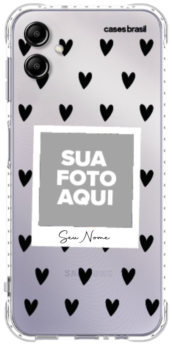 Capinha para Celular Polaroid Corações Black