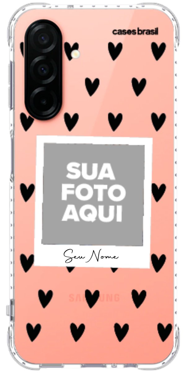 Capinha para Celular Polaroid Corações Black