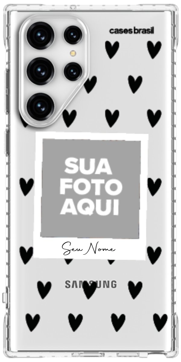 Capinha para Celular Polaroid Corações Black