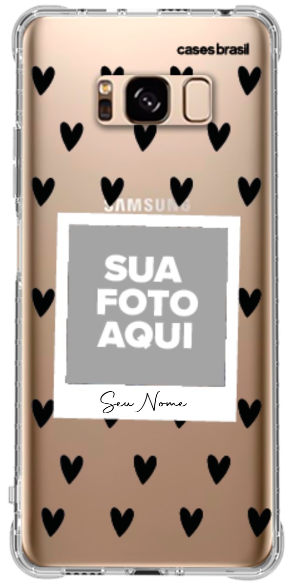 Capinha para Celular Polaroid Corações Black