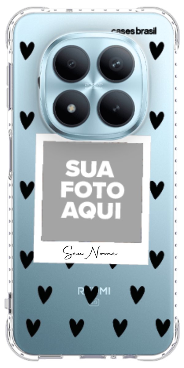 Capinha para Celular Polaroid Corações Black