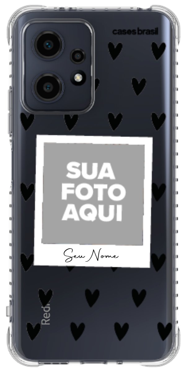 Capinha para Celular Polaroid Corações Black