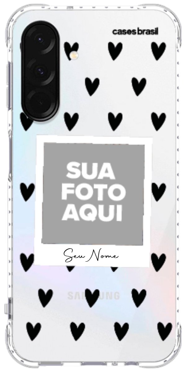 Capinha para Celular Polaroid Corações Black
