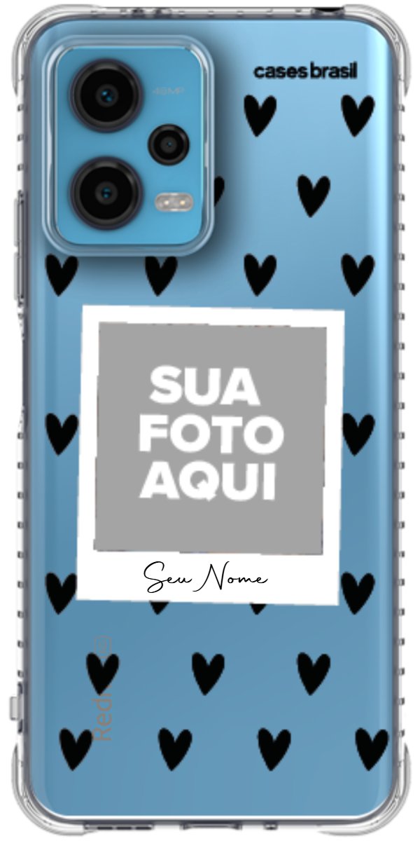 Capinha para Celular Polaroid Corações Black