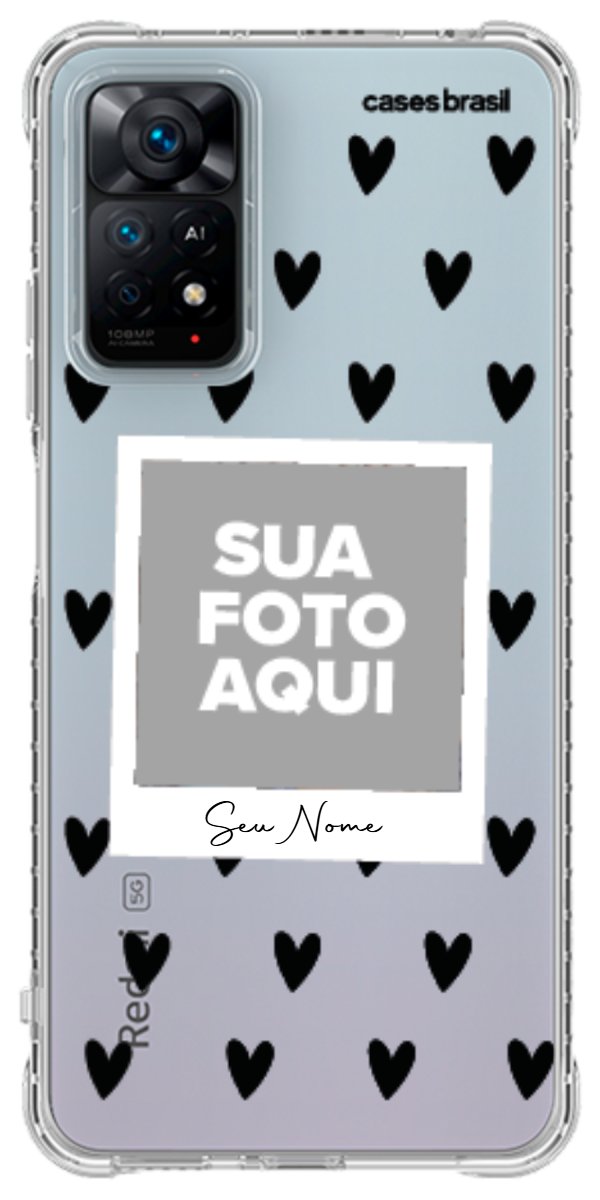 Capinha para Celular Polaroid Corações Black