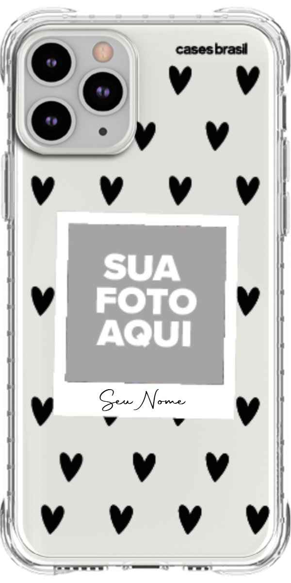 Capinha para Celular Polaroid Corações Black