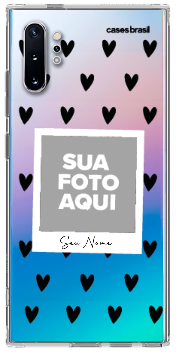 Capinha para Celular Polaroid Corações Black