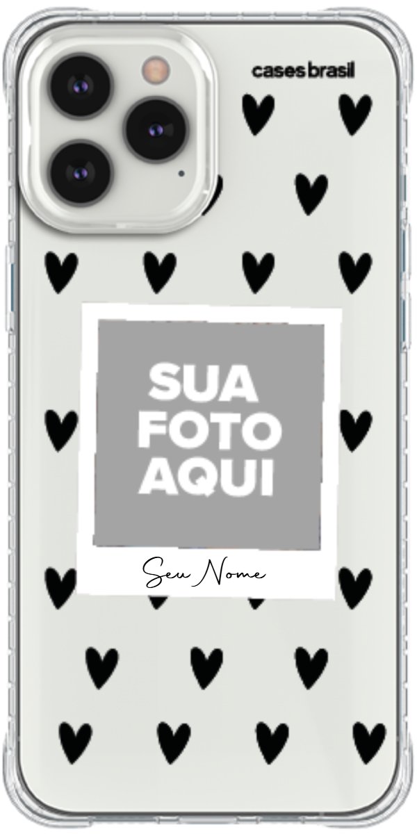 Capinha para Celular Polaroid Corações Black