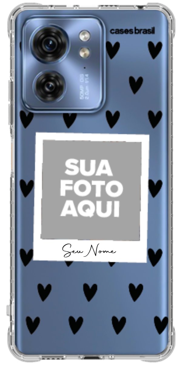 Capinha para Celular Polaroid Corações Black
