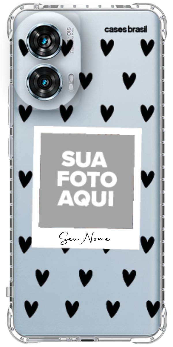 Capinha para Celular Polaroid Corações Black
