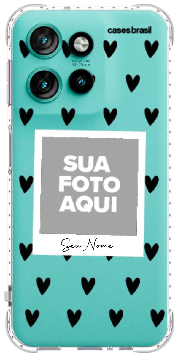 Capinha para Celular Polaroid Corações Black