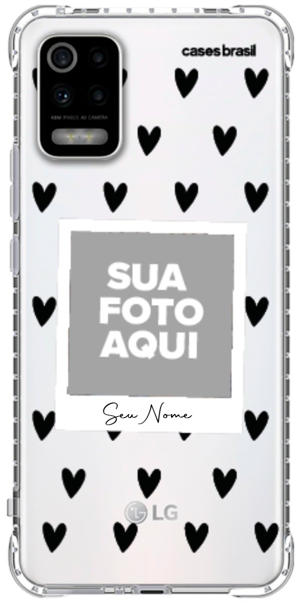 Capinha para Celular Polaroid Corações Black