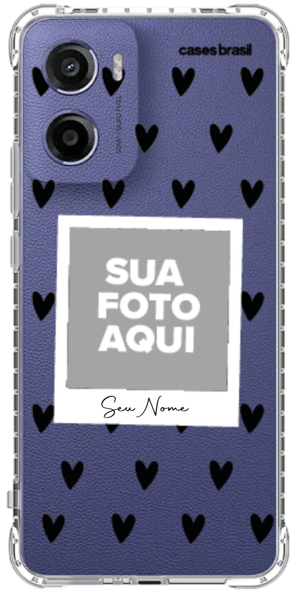 Capinha para Celular Polaroid Corações Black