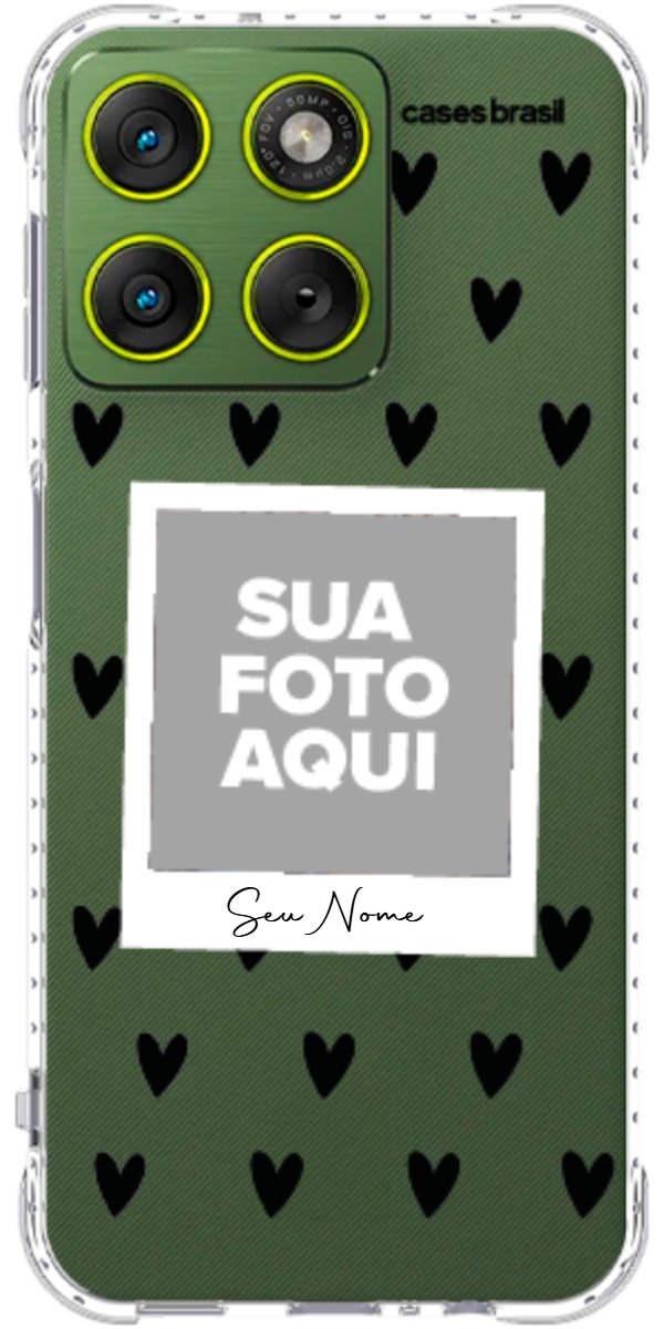 Capinha para Celular Polaroid Corações Black