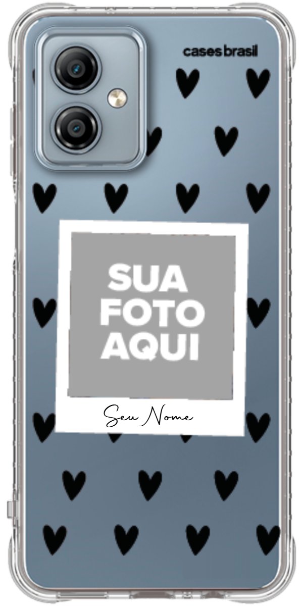 Capinha para Celular Polaroid Corações Black