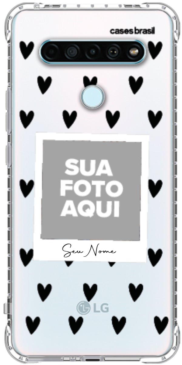 Capinha para Celular Polaroid Corações Black