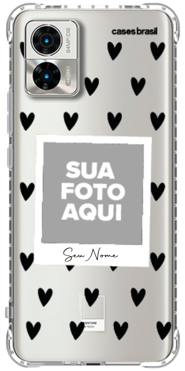 Capinha para Celular Polaroid Corações Black