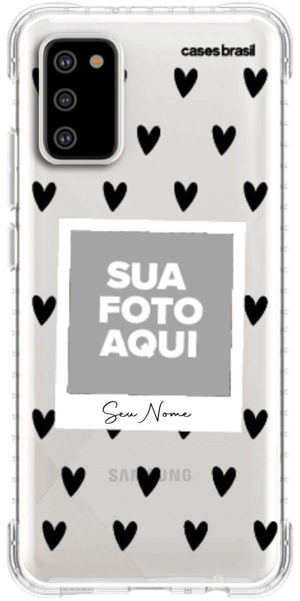 Capinha para Celular Polaroid Corações Black