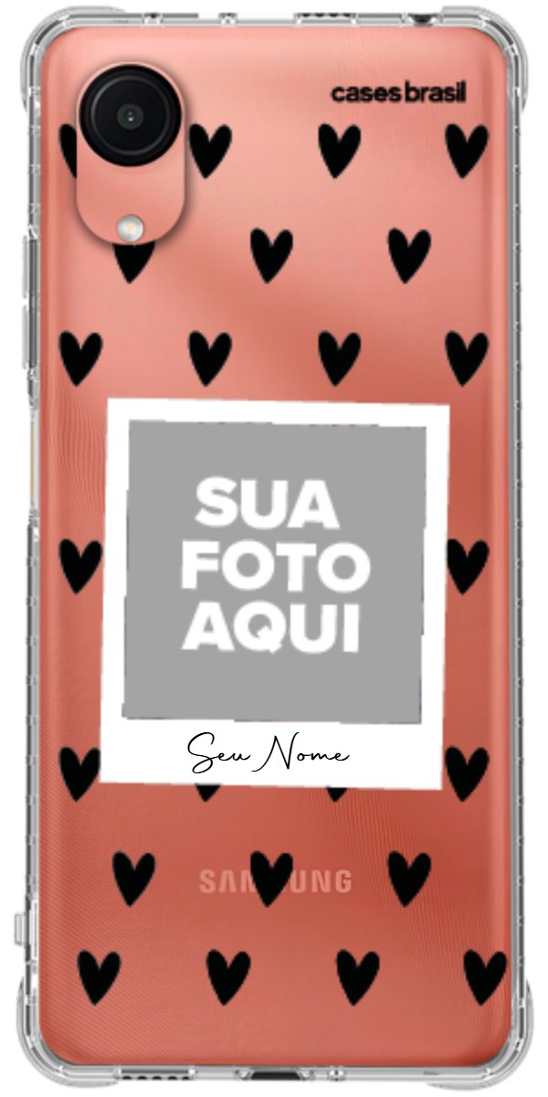 Capinha para Celular Polaroid Corações Black