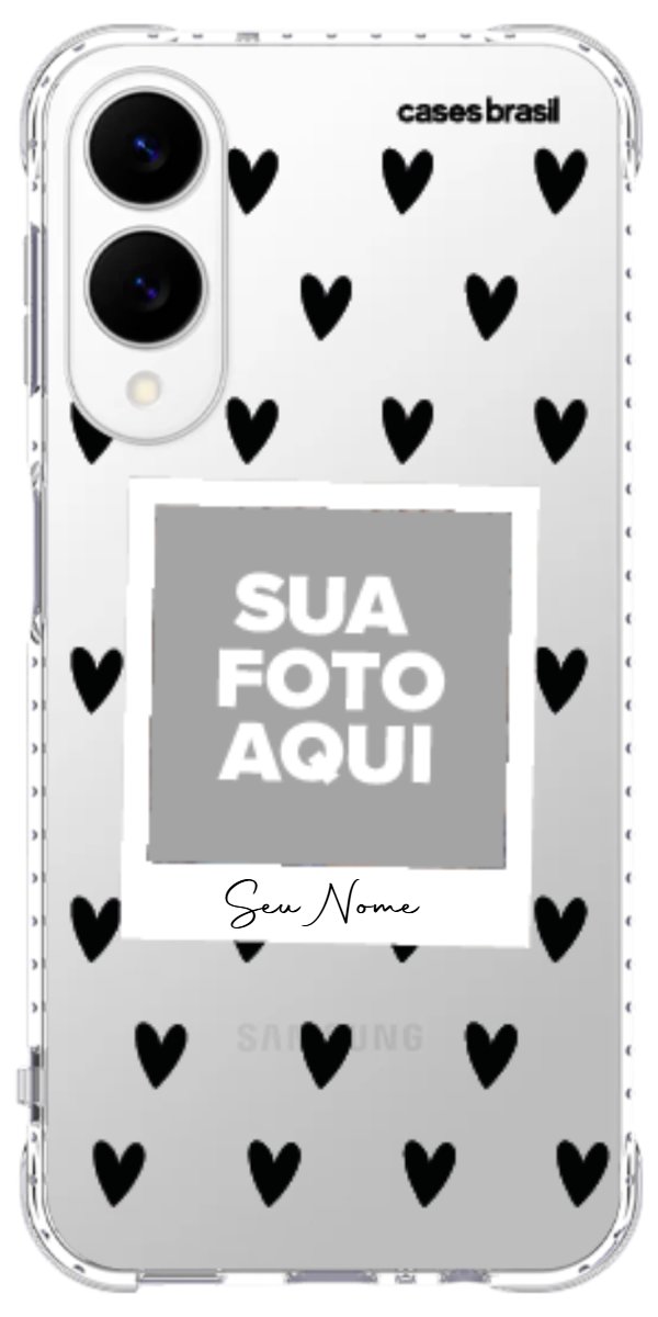 Capinha para Celular Polaroid Corações Black