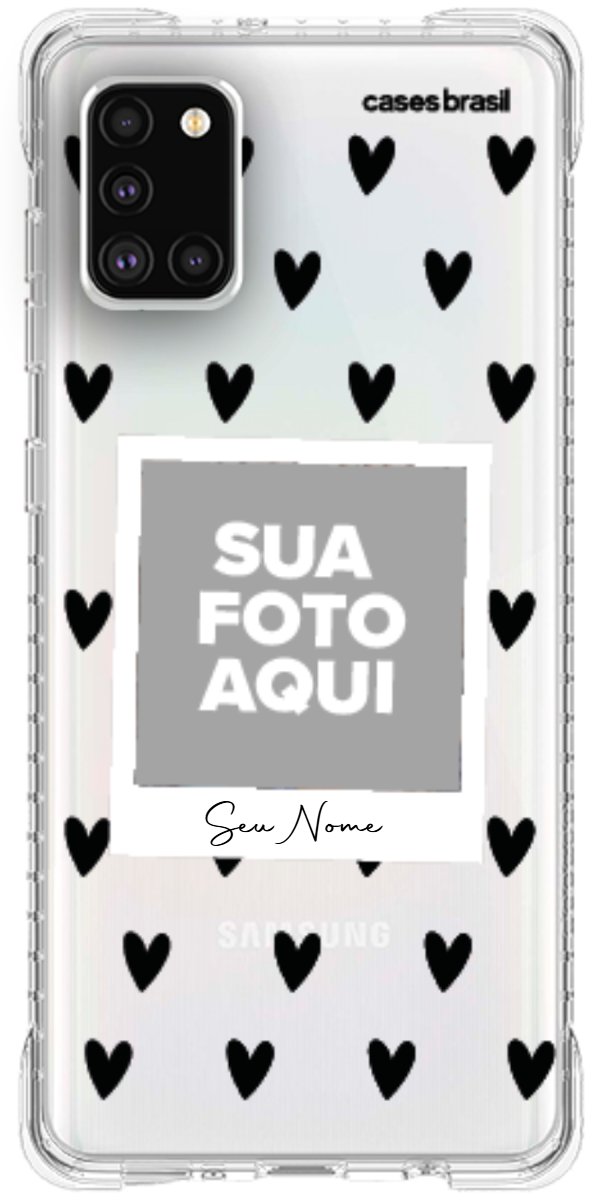 Capinha para Celular Polaroid Corações Black