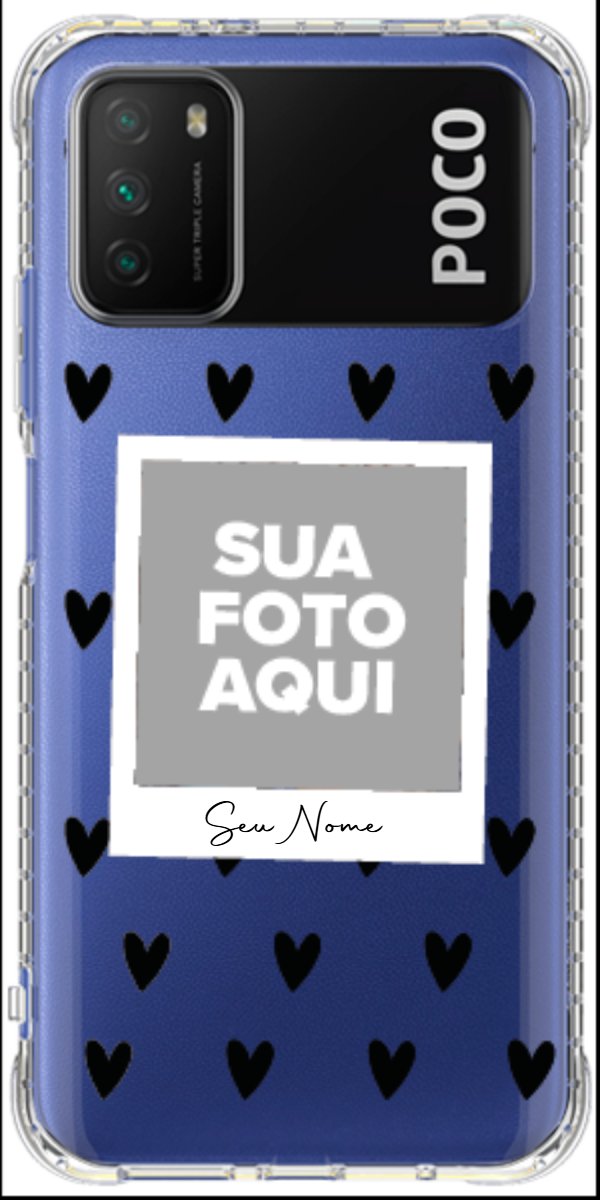 Capinha para Celular Polaroid Corações Black