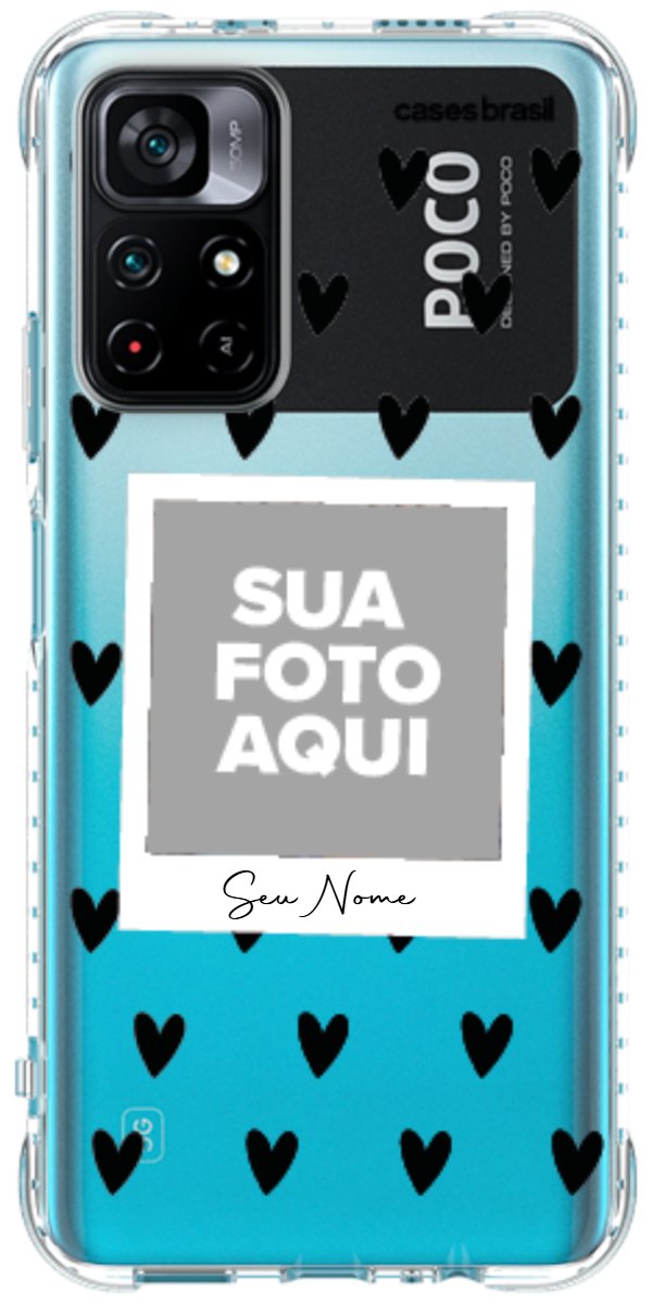 Capinha para Celular Polaroid Corações Black