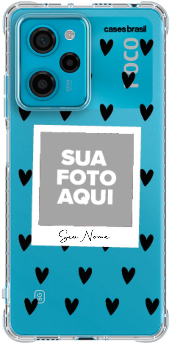 Capinha para Celular Polaroid Corações Black