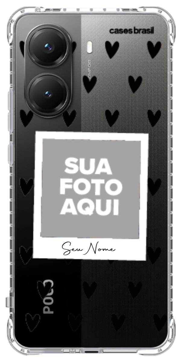 Capinha para Celular Polaroid Corações Black