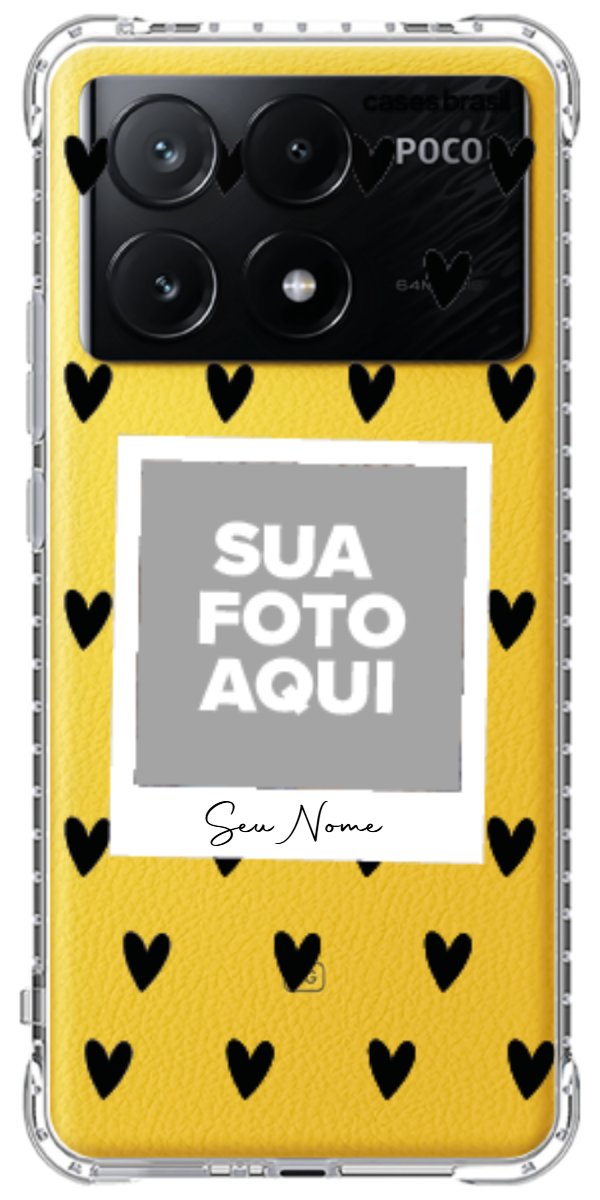 Capinha para Celular Polaroid Corações Black
