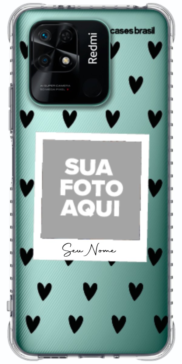 Capinha para Celular Polaroid Corações Black