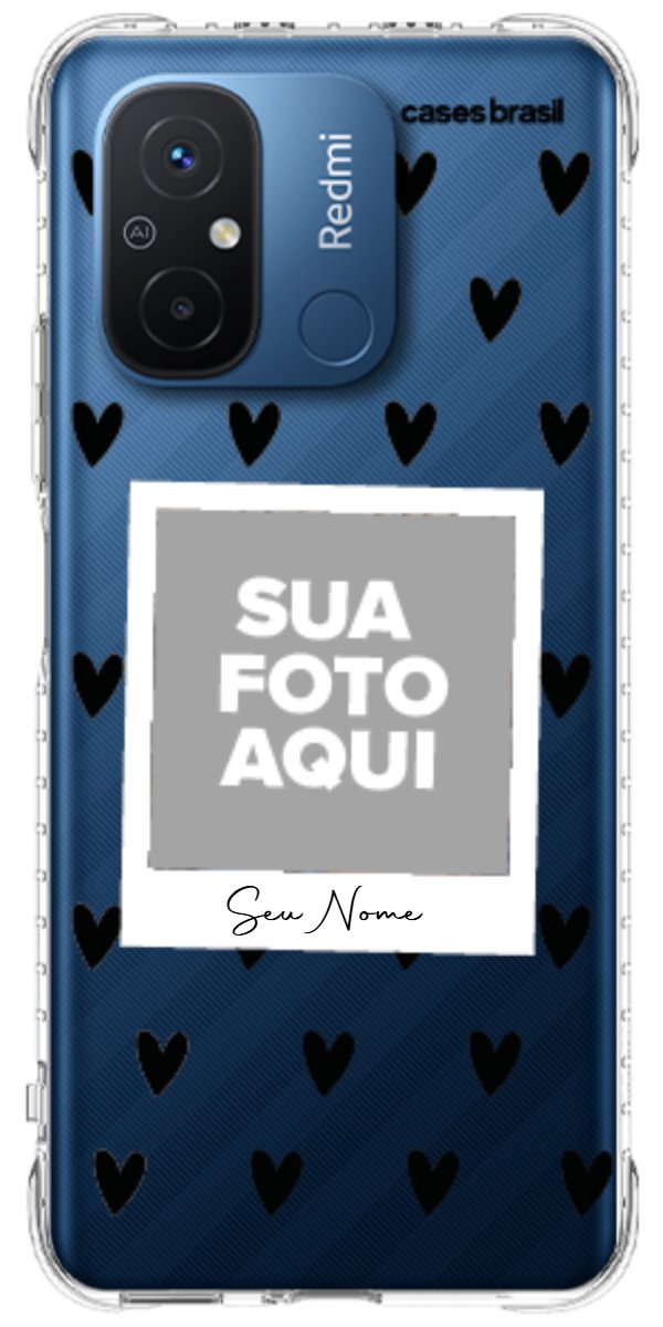 Capinha para Celular Polaroid Corações Black