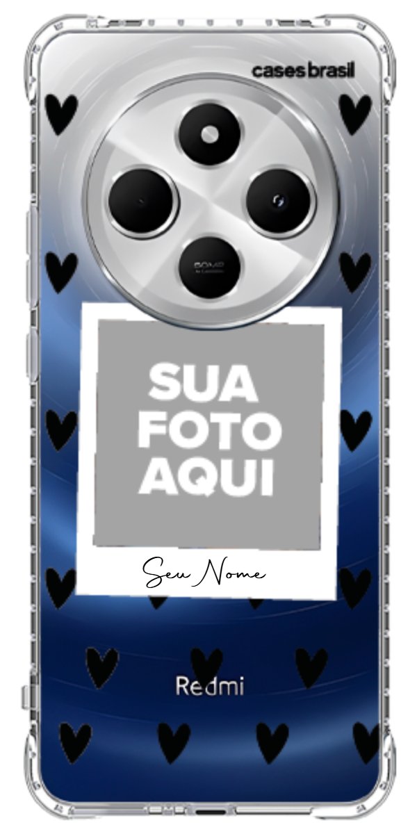 Capinha para Celular Polaroid Corações Black