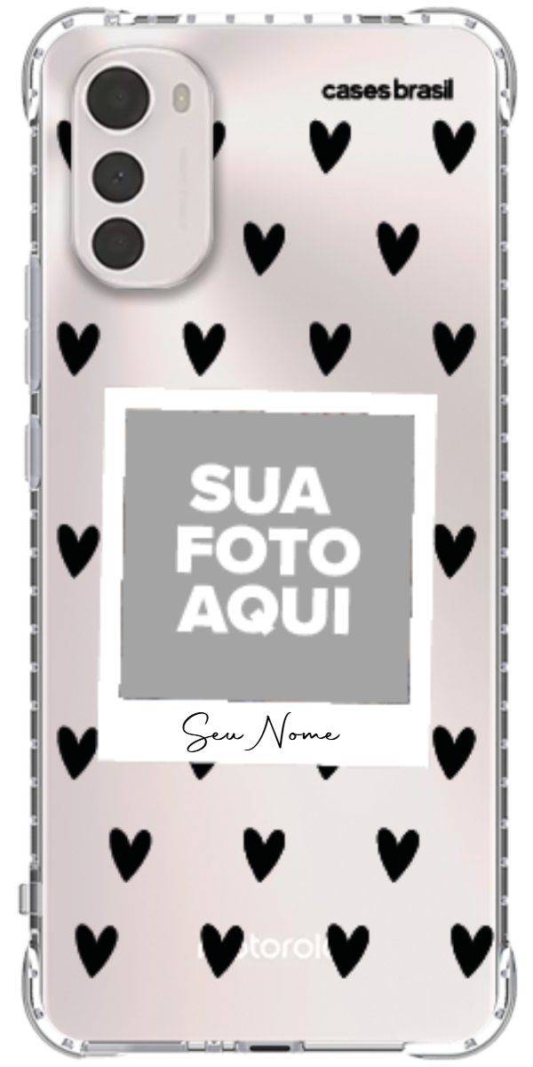 Capinha para Celular Polaroid Corações Black
