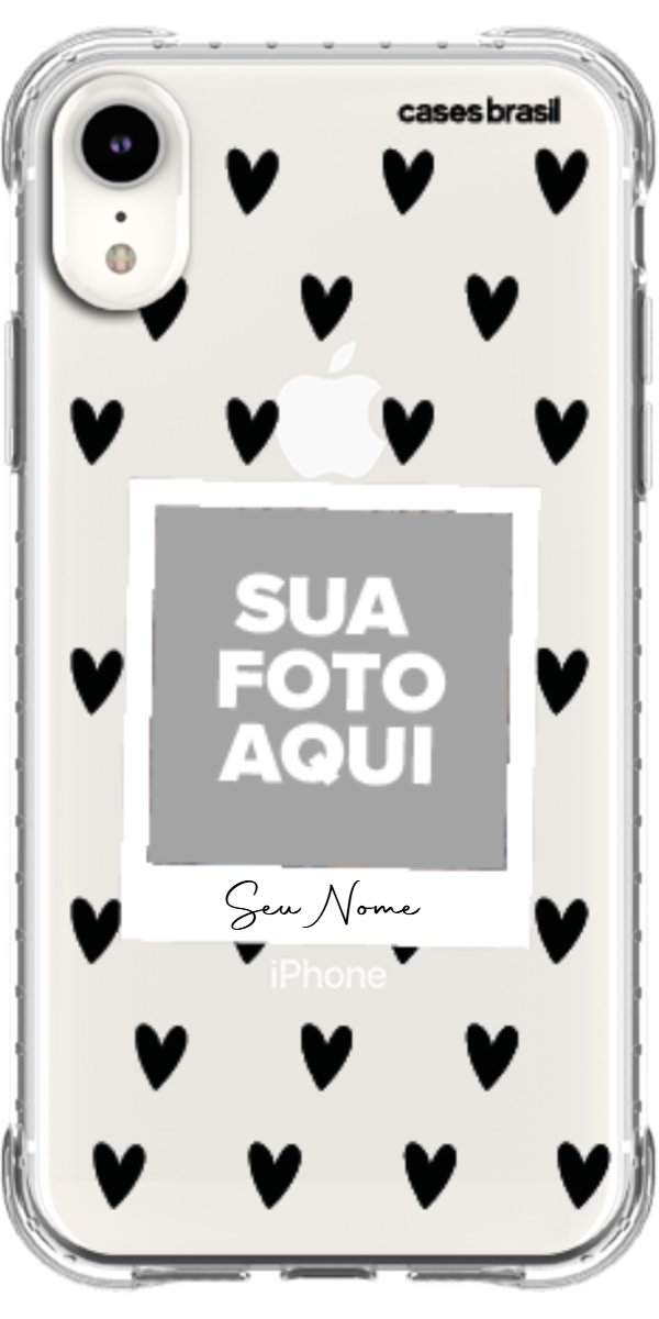 Capinha para Celular Polaroid Corações Black