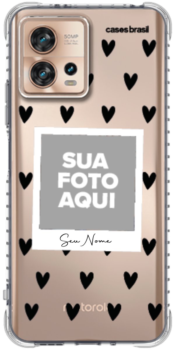 Capinha para Celular Polaroid Corações Black