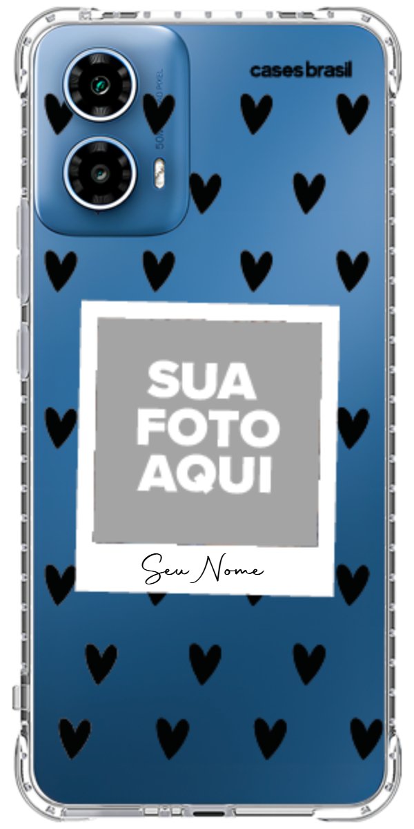 Capinha para Celular Polaroid Corações Black