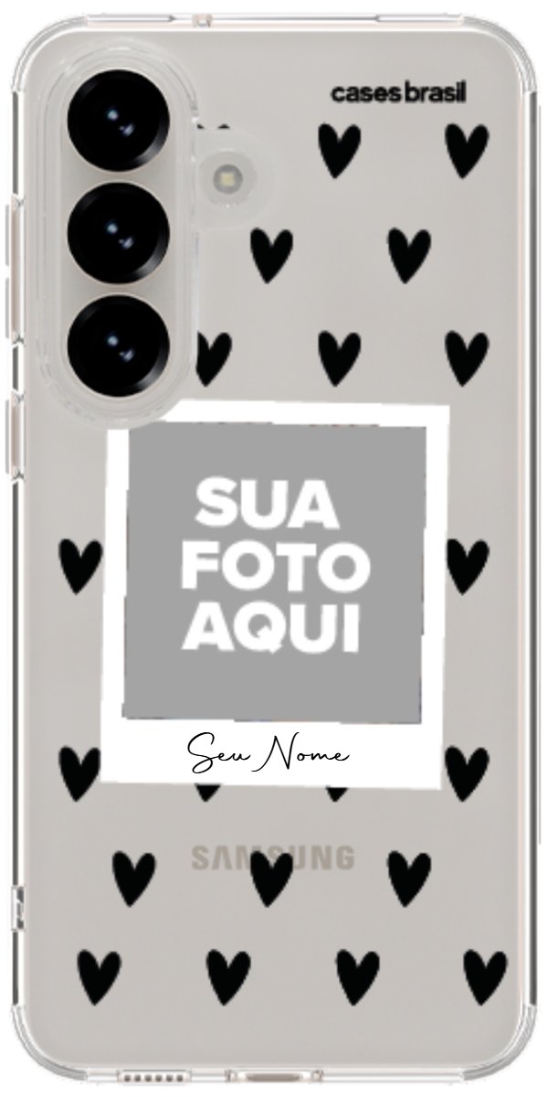 Capinha para Celular Polaroid Corações Black